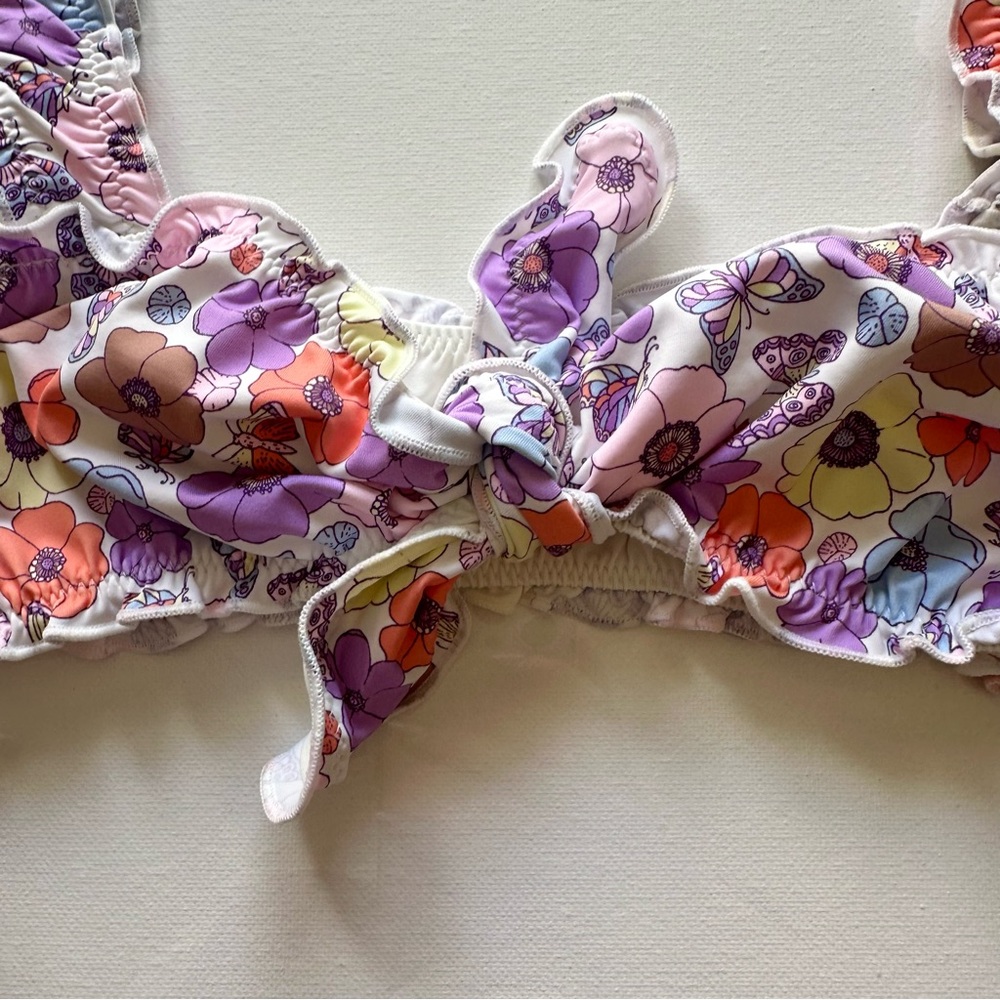 *SOLD* Frankies Bikinis Colby Tie Front Ruffle Top Jagger Bikini Bottom Marp - Picture 5 of 12